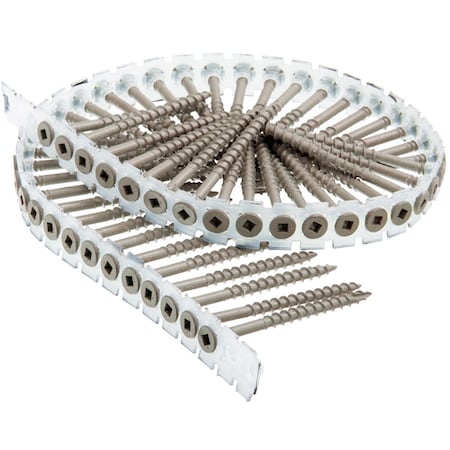 Senco Drywall Screw, #8 x 2-1/2 in, Steel, Flat Head Square Drive, 1000 PK 08D250WK